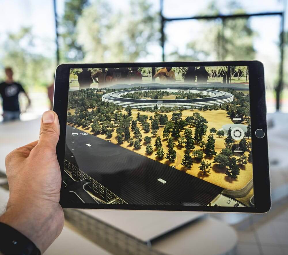 Foto Tablet mit Augmented Reality Anwendung